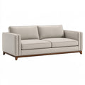 Divano 2 posti 190 x 90 x 85 cm in tessuto beige con base in legno stile moderno