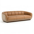 Divano 3 posti 220 x 92 x 78 cm con rivestimento effetto pelle marrone stile moderno