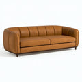 Divano 3 posti 220 x 92 x 78 cm in similpelle cognac stile moderno
