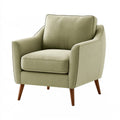 Poltrona 82x78x90 cm in tessuto verde salvia con gambe in legno stile moderno