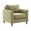 Poltrona 85 x 82 x 86 cm in tessuto verde salvia con piedi in legno stile moderno