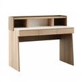 Scrivania 120 x 60 x 100 cm in legno chiaro con cassetti e ripiani stile moderno