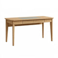 Scrivania 120 x 60 x 75 cm in legno naturale con inserto verde stile nordico