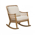 Sedia a dondolo 70 x 95 x 98 cm in legno marrone e corda beige - stile naturale