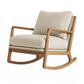 Sedia a dondolo 70 x 95 x 95 cm in legno e tessuto beige stile moderno