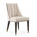 Sedia da pranzo 55 x 65 x 100 cm in tessuto beige con gambe in legno stile classico