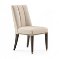Sedia da pranzo 50 x 60 x 95 cm in tessuto beige con gambe in legno stile classico