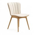 Sedia da pranzo 50 x 58 x 84 cm in tessuto beige e legno - imbottita stile moderno