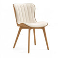 Sedia da pranzo 52 x 58 x 82 cm in tessuto beige e legno stile moderno