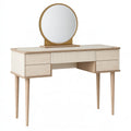 Toeletta 120 x 50 x 145 cm in legno beige con specchio e cassetti - stile moderno